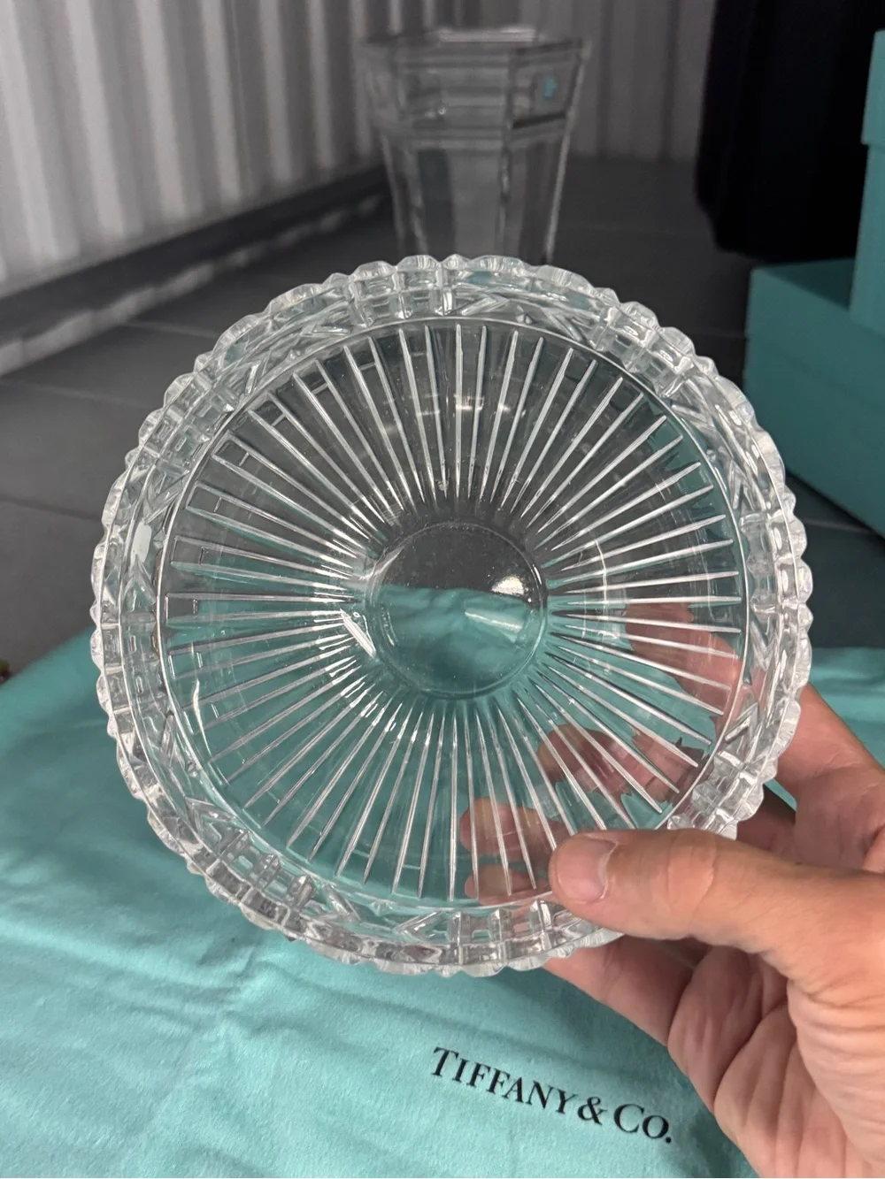 Tiffany & Co. Atlas Clear Crystal Ribbed Bowl - Clear